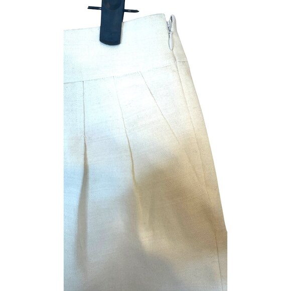 2/$30 J.Crew Size 0 Cream Linen & Cotton Blend Pleated Shorts - Picture 5 of 13